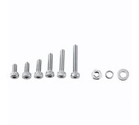 M2 304 Stainless Steel Hex Socket Screws with Nuts and Washers Assortment, 600pcs Metric Fastener Kit for DIY Repair, Home Office Appliances, Machinery, and Ship Assembly (A: Cap head)