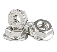 M2.5-0.45 Serrated Flange Hex Lock Nuts, 304 Stainless Steel Serrated Metric Hex Flange Lock Nuts,Hexagon Flange Nuts,Metric Nuts Fasteners,Bright Finish,50 Pcs