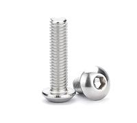 M2.5-0.45 x 4mm Button Head Socket Cap Screws, Stainless Steel 304, Full Thread, Allen Socket Drive, Heavy Duty Machine Hexagon Screw Drive 100 PCS