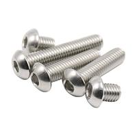 M2.5 Button Head Hex Socket Screws, Full Thread, Stainless Steel, Screw Fix, 100 Piece (M2.5 x 25mm)