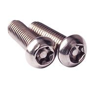 M2.5 Button Head Tamper Resistant Security Screws,Stainless Steel,Full Thread,Riight Hand, Pin-in-Star Drive,PK 100 (M2.5 x 12mm)