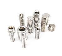 M2.5 Flat Point Set Screws 50pcs - 304 Stainless Steel Grub, Hex Socket Drive, Fully Threaded for Precision Instruments, Watches(8mm)