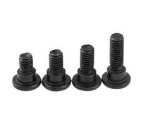 M2.5 M3 Black Carbon Steel Hexagon Socket Large Flat Head Step Screw Bolt(M2.5x6mm-10pcs)