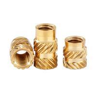 M2.5 M3 Brass Insert Nut Double Twill Copper Nuts Hot Melt Knurled Thread Injection Embedment Insertion(M3x6x4.5mm-30pcs)