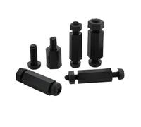M2 .5 M3 M4 Black Nylon Standoff Motherboard Spacing Screw Hex Nut Set PCB Support Pillars Board Rack Stud Column Bolts Spacer(Standoff Only,28MM (30PCS)_M4 (THREAD 6MM))