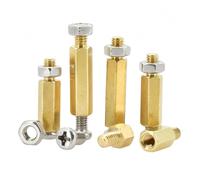 M2 .5 M3 M4 M5 Brass motherboard standoff spacer column 5mm 10mm 20mm stainless steel screw bolt nut kit hexagonal stud PCB(M3(Thread 4mm)10Pcs,28mm)