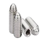 M2.5 M3 M4 M5 Stainless Steel Hexagon Socket Spring Ball Plunger Point Set Screws Allen Key Headless Grub Screws Bolts(M2.5x8-20PCS)