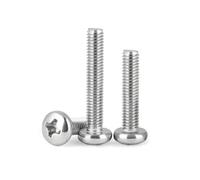 M2.5 x 8mm (50 Pack) Pan Head Machine Screws, Phillips Drive, 304 Stainless Steel, Fully Threaded,for Furniture Repairs and 3D Printer