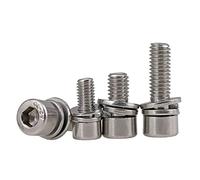 M2.5M4M5 Hexagon Hex Socket Head Cap Three Combination Screw 304 Stainless Steel Cylinder Allen with Washer Sems Screw Bolt Kit DUO ER (Size : M5x20(10pcs))