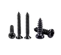 M2.6 M3 M3.5 Black Steel Phillips Flat Countersunk Cross Round Pan Head Self-tapping Wood Screw 100pcs(Pan head,12MM_M3)