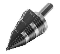M2 Cobalt HSS Step Drill Bit 7/8" To 1-3/8" Impact Unibit Stepped Wear-Resistant Titanium Coated 1/4" Shank