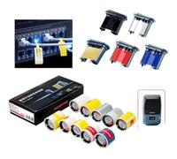 M2 Compatible Label Paper Waterproof Sunproof Scratch Resistant Adhesive Color Ribbon for Thermal Transfer Label Printer M2 Model(1Box-10Rolls)
