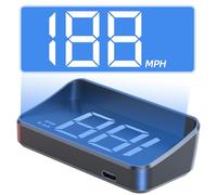 M2 Heads Up Display Car HUD Speedometer Projector with GPS & Beidou, 10Hz Refresh Rate Auto Brightness Adjustment Wireless Speed Meter, Blue Auto LED Large Fon Windscreen Projector (White Light)