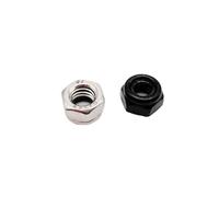 M2 M2.5 M3 M3.5 M4 M5 M6 M8 M10 M12 M14 M16 304 Stainless Steel Black Hex Nylon Insert Lock Nut Self-Locking Locknut(304 stainless steel,25pcs M5)