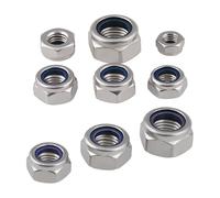 M2 M2.5 M3 M3.5 M4 M5 M6 M8 M10 M12 M14 M16 Stainless Steel Hex Hexagon Nylon Insert Self Lock Nut Nut Self-Locking Locknut(25pcs M3)