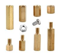 M2 M2.5 M3 M4 Brass Motherboard Standoffs Hex Board Rack Stud Spacing Screw Hexagon Single Head Pillar Bolts Screw Nut Kits(M2.5 160Pcs 1Set)