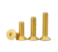 M2 M2.5 M3 M4 M5 Flat Head Hex Socket Screws, 10-20Pcs Alloy Steel metal Plating Gold Screw Assortment Kit(M3x20mm-10pcs)