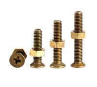 M2 M2.5 M3 M4 M5 M6 2 In1 Brass Countersunk Head Cross Screw Nut Combination(M6x16mm-3Sets)