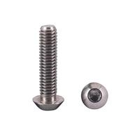 M2 M2.5 M3 M4 M5 M6*4/10/12/15/20/25/30/40/50mm Titanium Ti Inner Hex Hexagon Socket Round Button Head Bolt(5mm,M2.5 20PCS)