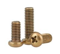 M2 M2.5 M3 M4 M5 M6 Brass Phillips Bolt Pan Round Head Screws Cross Bolt, 20pcs, M6x30