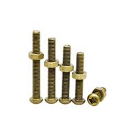 M2 M2.5 M3 M4 M5 M6 Brass Round Pan Head Bolt Nut Combination Set Copper Cross Recess Machine Screw Length 4~45mm(M6x35mm-5 Sets)