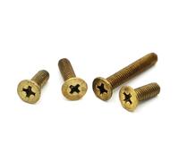 M2 M2.5 M3 M4 M5 M6 Copper Solid Brass Cross Countersunk Phillips Flat Head Screw Bolt Length 4-50mm GB819 DIN965 5-50pcs(10mm,M2.5 50pcs)