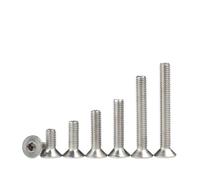 M2 M2.5 M3 M4 M5 M6 Din7991 304 Stainless Steel Bolt Hexagon Hex Socket Flat Head Countersunk Screw Furniture Screws(18mm,M3 x 50Pieces)
