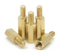 M2 M2.5 M3 M4 M5 M6 Hex Brass Standoff Single-Headed Brass Stud for Computer Case Motherboard Screw Nut Spacer Support Pillar(25mm,M4 (10pcs))