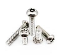 M2 M2.5 M3 M4 M5 M6 M8 304 A2-70 Stainless Steel Six Lobe Torx Button Round Head with Pin Anti-theft Security Bolt Screw(5mm,50pcs M2.5)