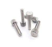 M2 M2.5 M3 M4 M5 M6 M8 304 Stainless Steel Knurled Flat Round Hand Tighten Thumb Screw Bolt Adjust Tools M5x40mm 5pcs