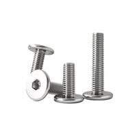 M2 M2.5 M3 M4 M5 M6 M8 A2 304 Stainless Steel Hex Hexagon Socket Ultra Thin Super Flat Wafer Head Computer Screw Car Bolt(45mm,M8 x 5Pieces)