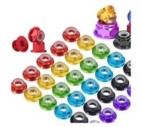 M2 M2.5 M3 M4 M5 M6 M8 Anodized Aluminium Alloy Hex Flange Nylock Nut Black Red Blue Green Aluminium Self-Locking Nylon Lock Nut(Black,M5 (5pcs))