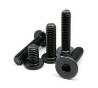 M2 M2.5 M3 M4 M5 M6 M8 Black Color 304 Stainless Steel Hexagon Hex Socket Ultra Thin Flat Wafer Head Screw Bolt(20mm,50pcs M3)