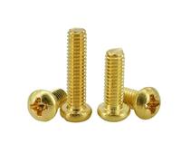 M2 M2.5 M3 M4 M5 M6 M8 Countersunk Round Head Screw Metric Threaded Insert Brass Electrical Machine Screws Bolts(Round Head,M2.5x8 (100Pcs))