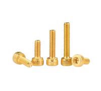 M2 M2.5 M3 M4 M5 M6 M8 DIN912 Golden Allen Screw Hex Socket Cap Cup Head Screw Ti-gold Plated Grade 12.9 Alloy Steel(M4x25 10pcs)