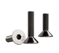 M2 M2.5 M3 M4 M5 M6 M8 Grade 10.9 Black Nickel Carbon Steel Hex Socket Flat Countersunk Head Bolts(12mm,M8-3pcs)