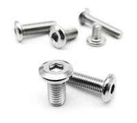 M2 M2.5 M3 M4 M5 M6 M8 Hex Hexagon Socket Large Flat Head Furniture Rivet Screw Connect Joint Bolt 304 A2 Stainless Steel(12mm,50pcs M3)