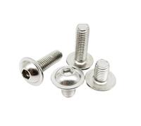 M2 M2.5 M3 M4 M5 M6 M8 ISO7380.2 304 A2 Stainless Steel Allen Hex Hexagon Socket Round Button Head With Washer Collar Bolt Screw(30mm,50pcs M3)