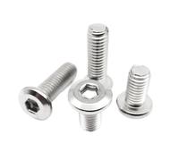 M2 M2.5 M3 M4 M5 M6 M8 Large Flat Hex Hexagon Socket Head Connect Joint Bolt Furniture Rivet Screw 304 Stainless Steel(50pcs M2x10mm)