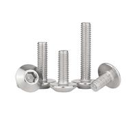 M2 M2.5 M3 M4 M5 M6 M8 M10 304 Stainless Steel Hex Socket Head Screws Mushroom Head Hexagon Socket Button Head Bolt Screws(20mm,M10 (2pcs))