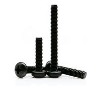 M2 M2.5 M3 M4 M5 M6 M8 M10 Long Lengthen Thread 30-100mm Black 304 A2 Stainless Steel Cross Round Bolt Pan Head Screw(5pcs M5x70mm)