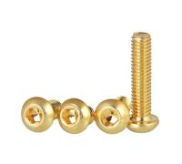 M2 M2.5 M3 M4 M5 M6 M8 M10 M12 Brass Button Head Hex Hexagon Socket Bolt(10mm,M6-5pcs)