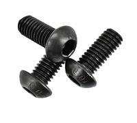 M2 M2.5 M3 M4 M5 M6 M8 M10 M12 Round Button Head Cap Screw Bolt Black Grade 10.9 Carbon Steel Hexagon Screw 1Pcs-150Pcs(5mm,M2.5 (100pcs))