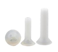 M2 M2.5 M3 M4 M5 M6 M8 White/Black Nylon Plastic Countersunk Bolt Flat Head Phillips Bolts Length 4-40mm(30Pcs)(White,M6x15)