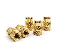 M2 M2.5 M3 M4 M5 M6 M8M10 Brass Copper Embed Insert Nut for Hot Melt Heat Injection Molding 3D Print Double Twill Knurled Thread(Length 6mm,10pcs M6(OD 9mm))