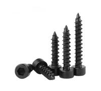 M2 M3 M3.5 M4 M5 M6 Hex Hexagon Socket Cap Head Self Tapping Screw 8.8 Grade Black/Nickel Zinc Allen Head Furniture Wood Screw(Black Zinc Plated,M4X30mm(20PCS))