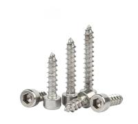 M2 M3 M3.5 M4 M5 M6 Hex Hexagon Socket Cap Head Self Tapping Screw 8.8 Grade Black/Nickel Zinc Allen Head Furniture Wood Screw(Nickel Zinc Plated,M4X35mm(20PCS))