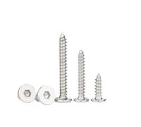 M2 M3 M4 M5 M6 Hex Hexagon Cap Ultra Thin Super Low Flat Wafer Head Self Tapping Screw 304 Stainless Steel Wood Screws(14mm,M5 5Pcs)