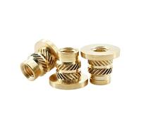 M2 M3 M4 M5 M6 M8 Brass Hot Melting rt T Type Knurled Flange Nuts for Thread Heating Molding & Injection Embedment 20 Pcs M8xL12.7xOD9.6 Size