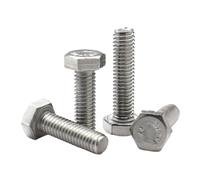 M2 M3 M4 M5 M6 M8 M10 304 Stainless Steel Hex Head Bolts Full Thread Hex Bolts Long Screws(60mm,M4 x10pcs)